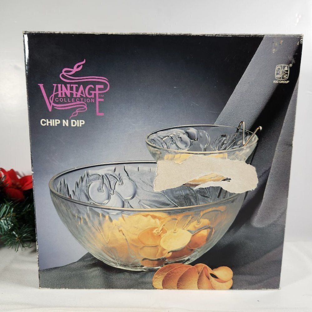 Chip and Dip Bowl Set with Hanger KIG Group Serving Bowl Vintage Collection